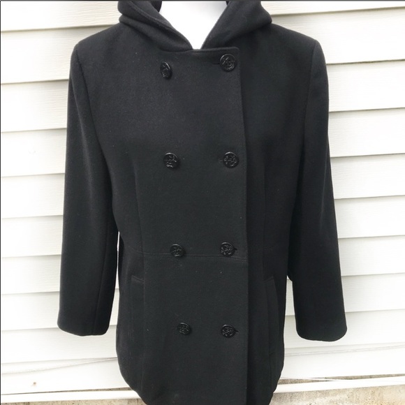 Herman Kay double breasted Black Wool Pea … - Picture 1 of 8
